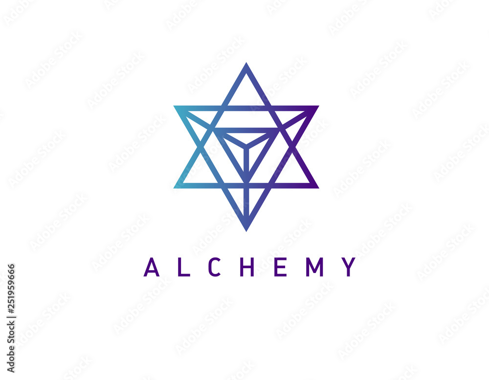 Logo linear star isoteric symbol of magic Logo linear star isoteric symbol of magic