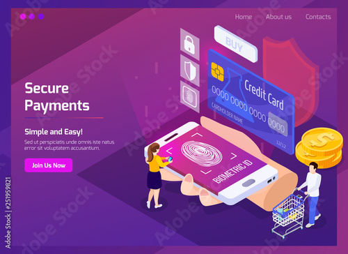 Financial Technology Isometric Web Page