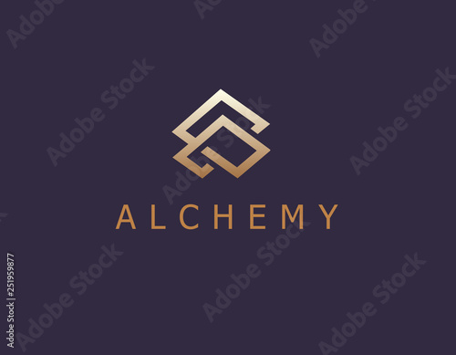 Logotype plexus rhombuses isotherism symbol of magic