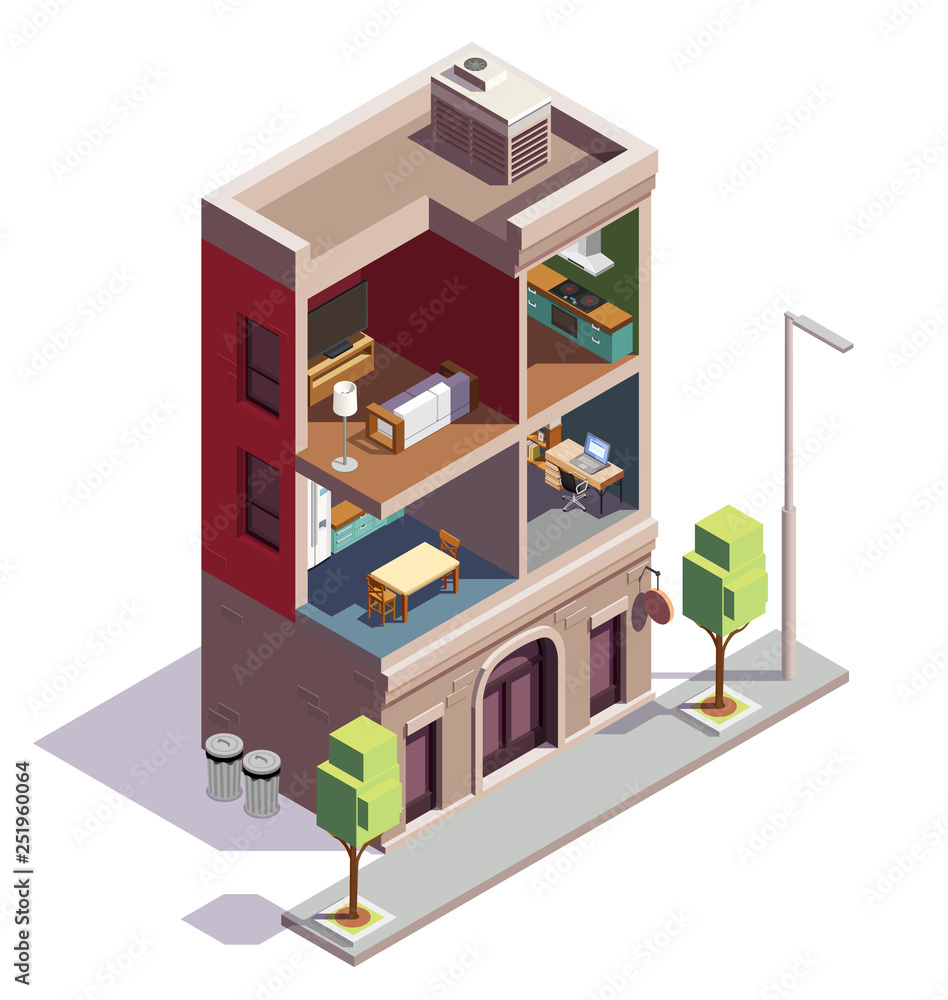 Fototapeta premium Inside Dwelling House Composition