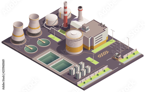 Isometric Industrial Site Composition