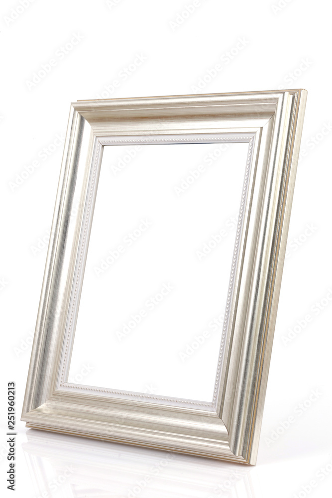 Silver Photo Frame ISOLATED on White Background with Shadow. Silver Photo Frame ISOLATED on White Background with Shadow.
