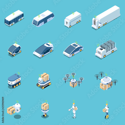 Unmanned Vehicles Icons Collection