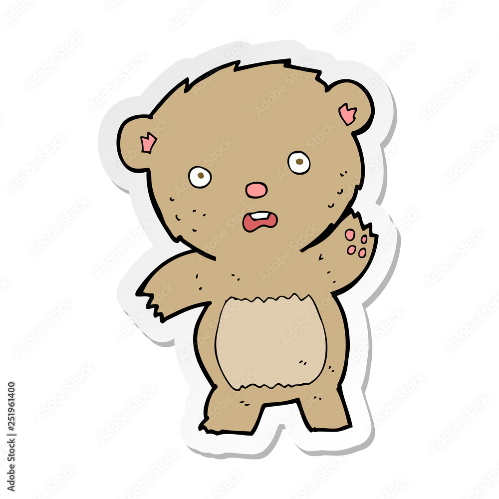 sticker of a cartoon unhappy teddy bear sticker of a cartoon unhappy teddy bear