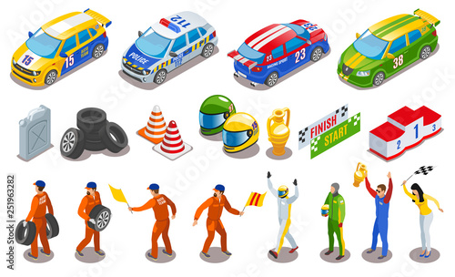 Racing Sports Icons Set