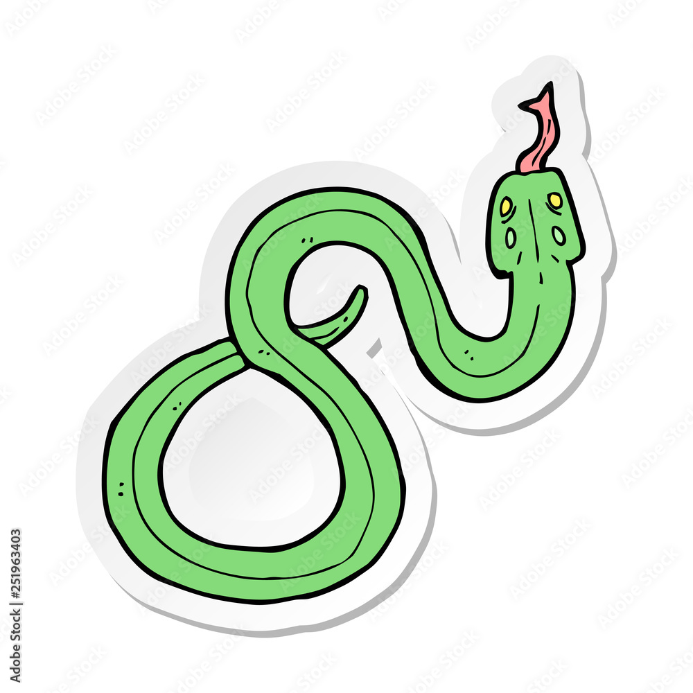 Fototapeta premium sticker of a cartoon snake