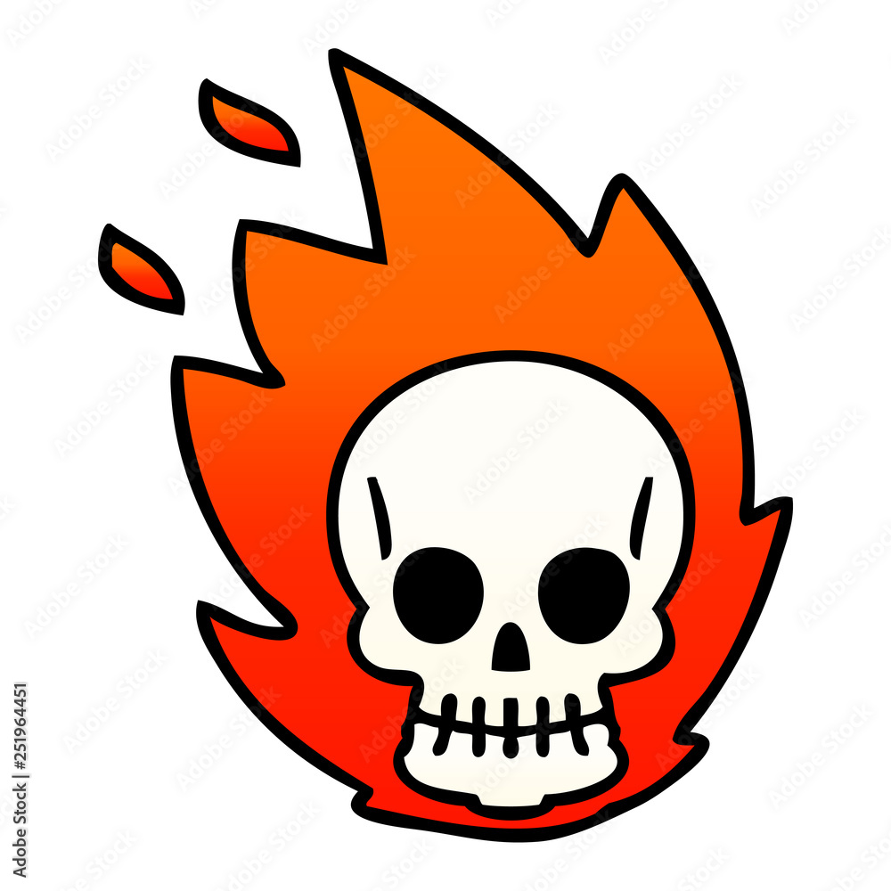 quirky gradient shaded cartoon skull quirky gradient shaded cartoon skull