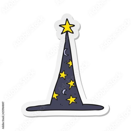 sticker of a cartoon wizard hat