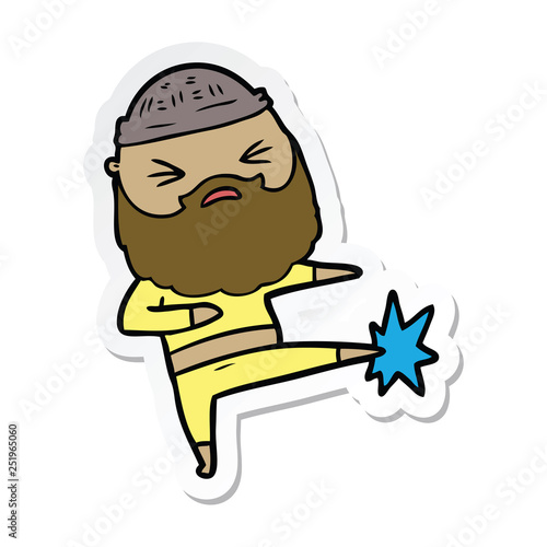 sticker of a cartoon man with beard