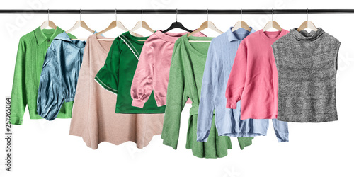 Hanging shirts isolated