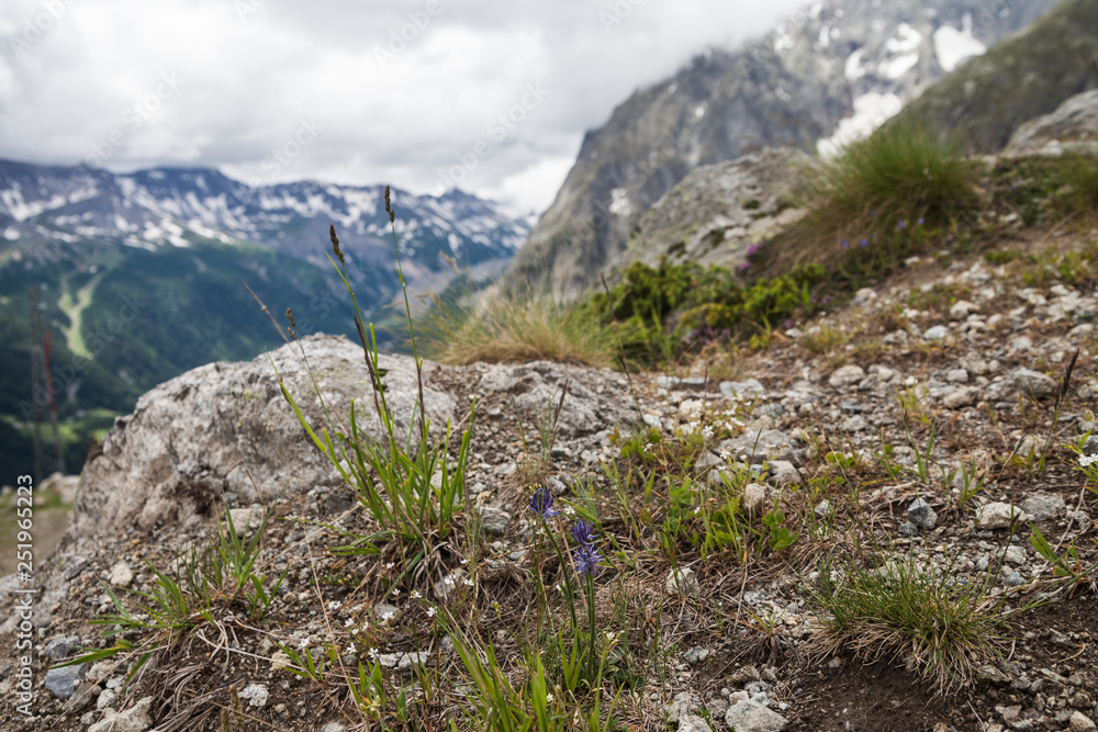 View to the Mont Blanc in cloudy time. View to the Mont Blanc in cloudy time.