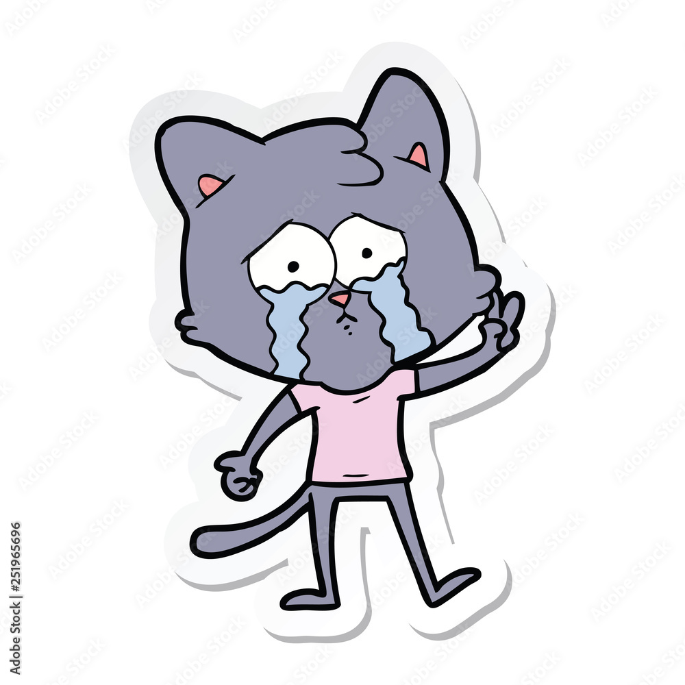 sticker of a cartoon cat sticker of a cartoon cat