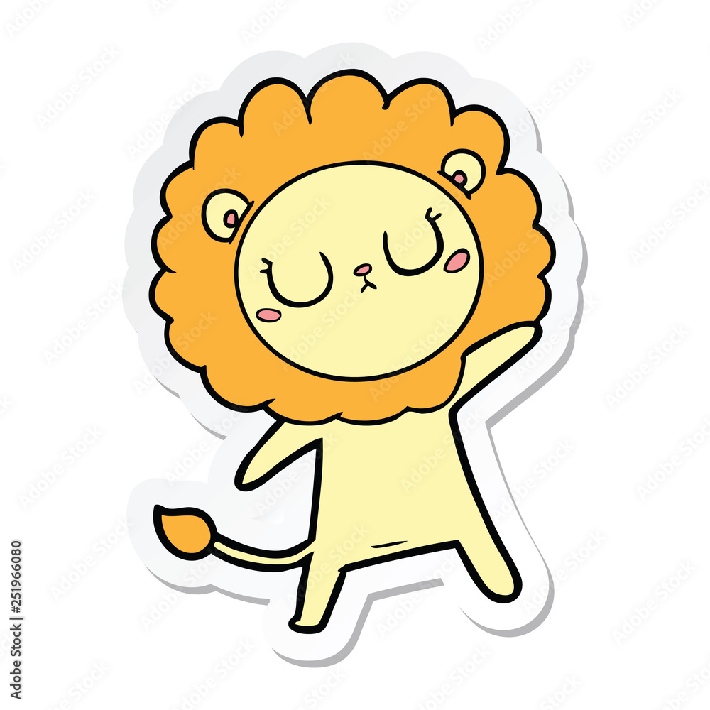 sticker of a cartoon lion sticker of a cartoon lion