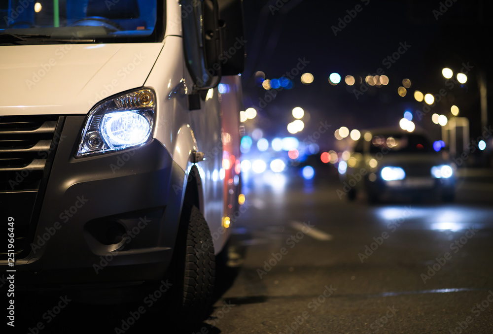 car  in night  background,