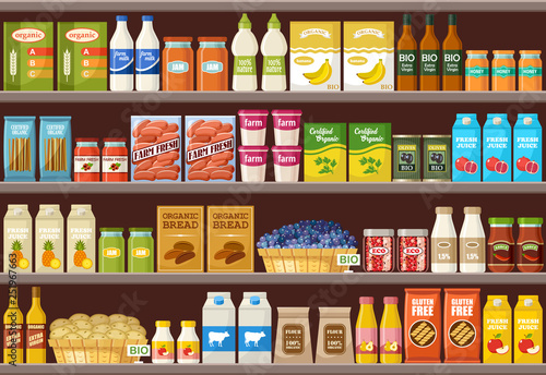 Shop of organic products. Supermarket