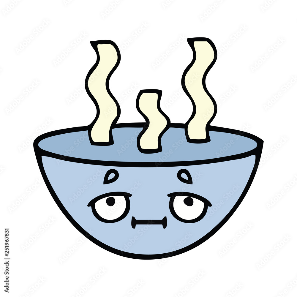 cute cartoon bowl of hot soup cute cartoon bowl of hot soup