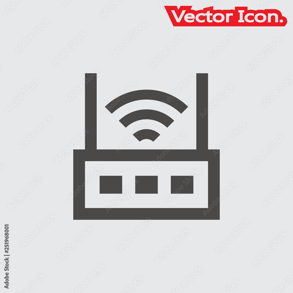 Wifi router icon isolated sign symbol and flat style for app, web and digital design. Vector illustration. Wifi router icon isolated sign symbol and flat style for app, web and digital design. Vector illustration.