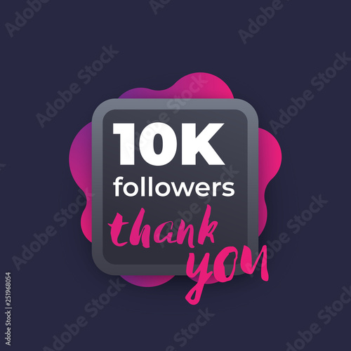 10k followers, greeting banner