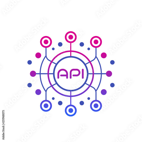 API, application programming interface, software integration technology vector