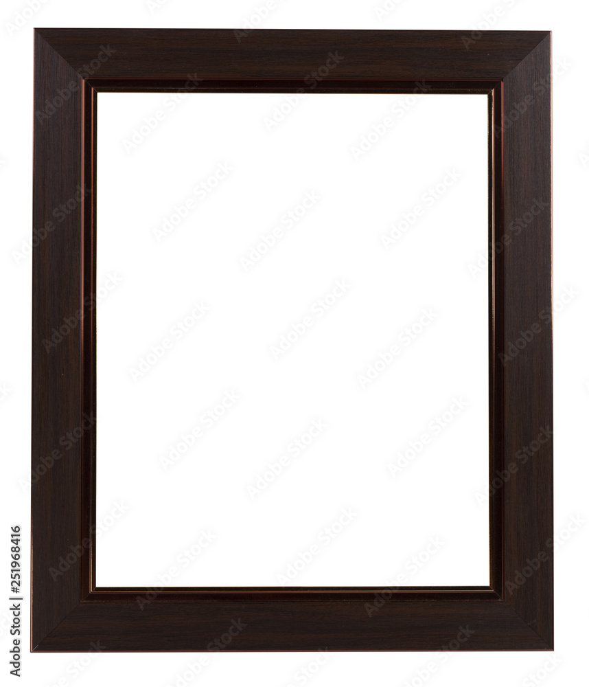Obraz premium Brown Wood Frame ISOLATED on White Background.