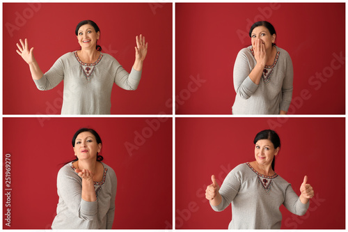 Portrait of shocked mature ...