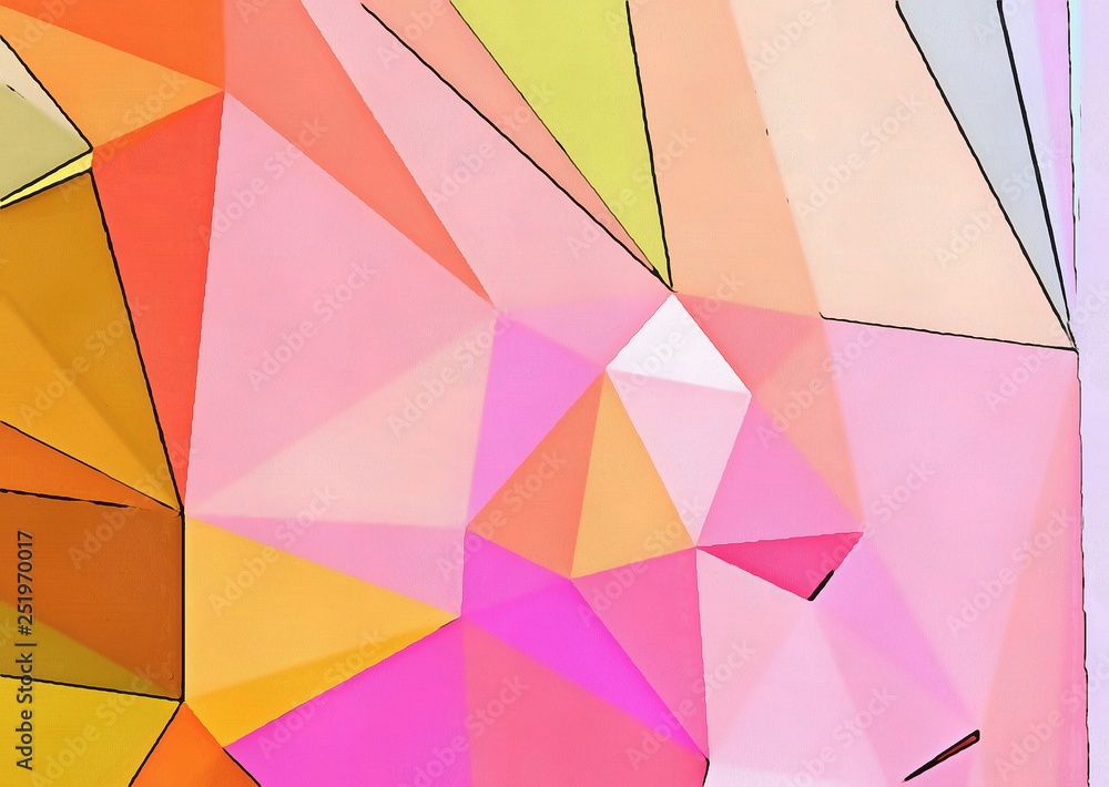 Geometric artistic triangularis background. Multicolor warm and bright polygonal texture drawing on paper. Chaotic mesh geometry. Geometric artistic triangularis background. Multicolor warm and bright polygonal texture drawing on paper. Chaotic mesh geometry.