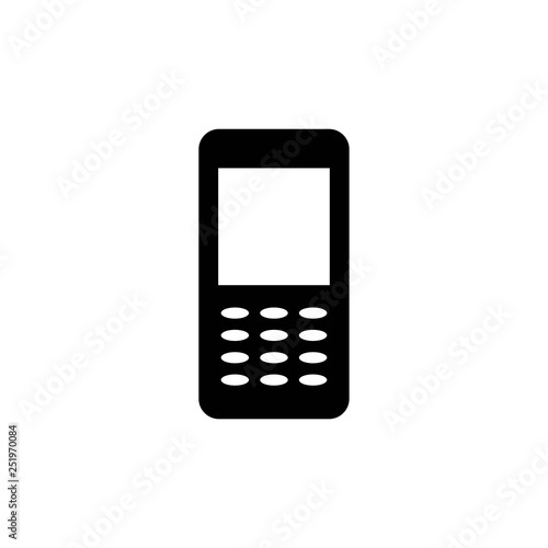 Old mobile phone Icon on white background - Vector