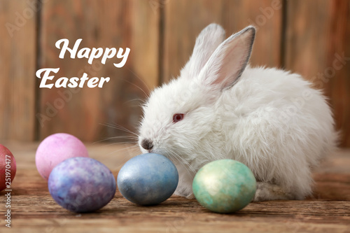 Cute bunny and Easter eggs ...