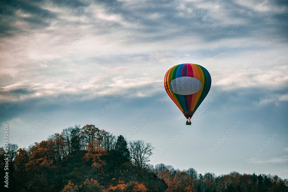 Naklejka premium Landscape and balloon
