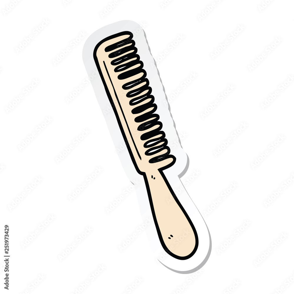sticker of a cartoon comb sticker of a cartoon comb