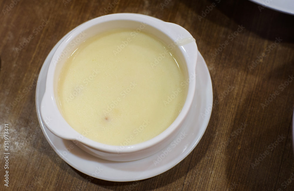 Cream mushroom and sweet corn soup . Cream mushroom and sweet corn soup .