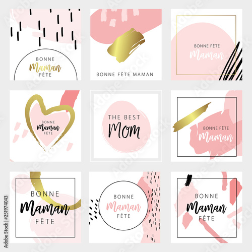 Happy mother's day vecteur template with french text