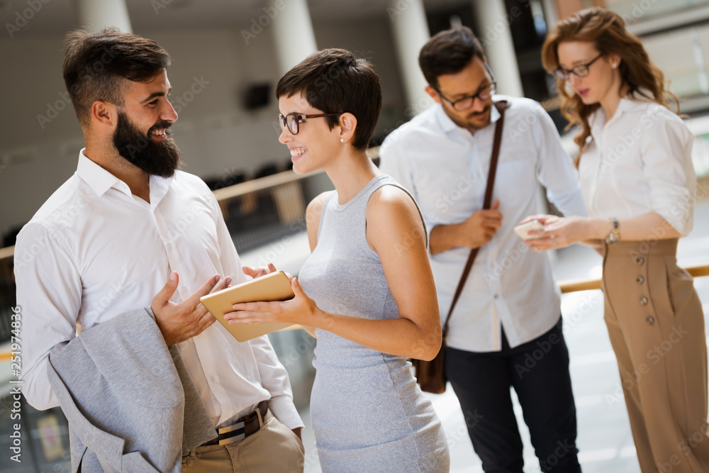 Group of successful business people happy in office Group of successful business people happy in office