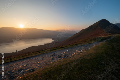 Sunrise over Cat Bells and Derwent Water, Lake District, UK