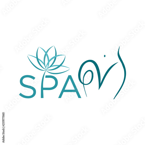 lotus flower with woman body for spa vagina logo icon vector template