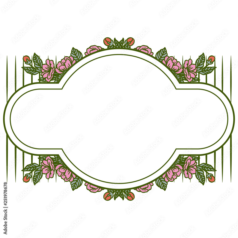 Vector illustration very beautiful pink floral frame hand drawn Vector illustration very beautiful pink floral frame hand drawn