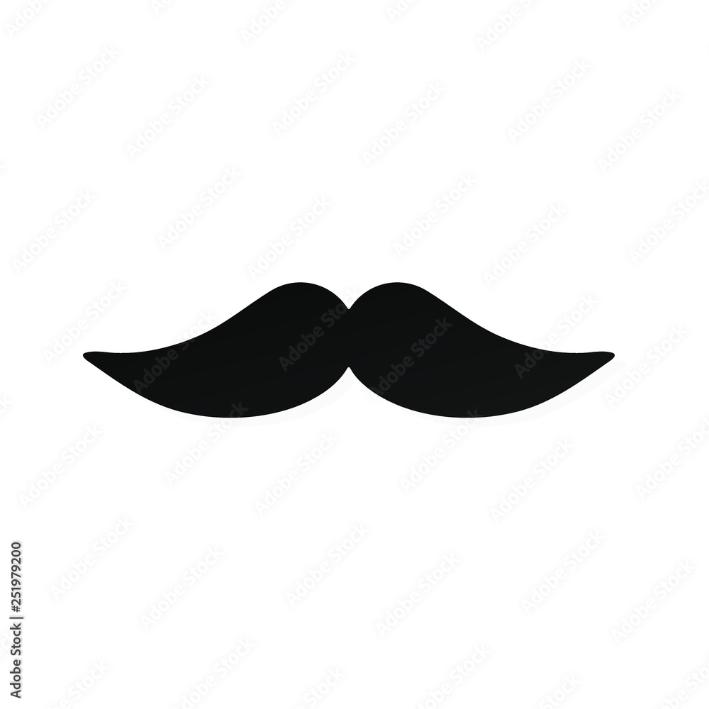 Strong man mustache flat style icon sign vector illustration isolated on white background. Symbol of the vintage dad or father web flat icon. Strong man mustache flat style icon sign vector illustration isolated on white background. Symbol of the vintage dad or father web flat icon.