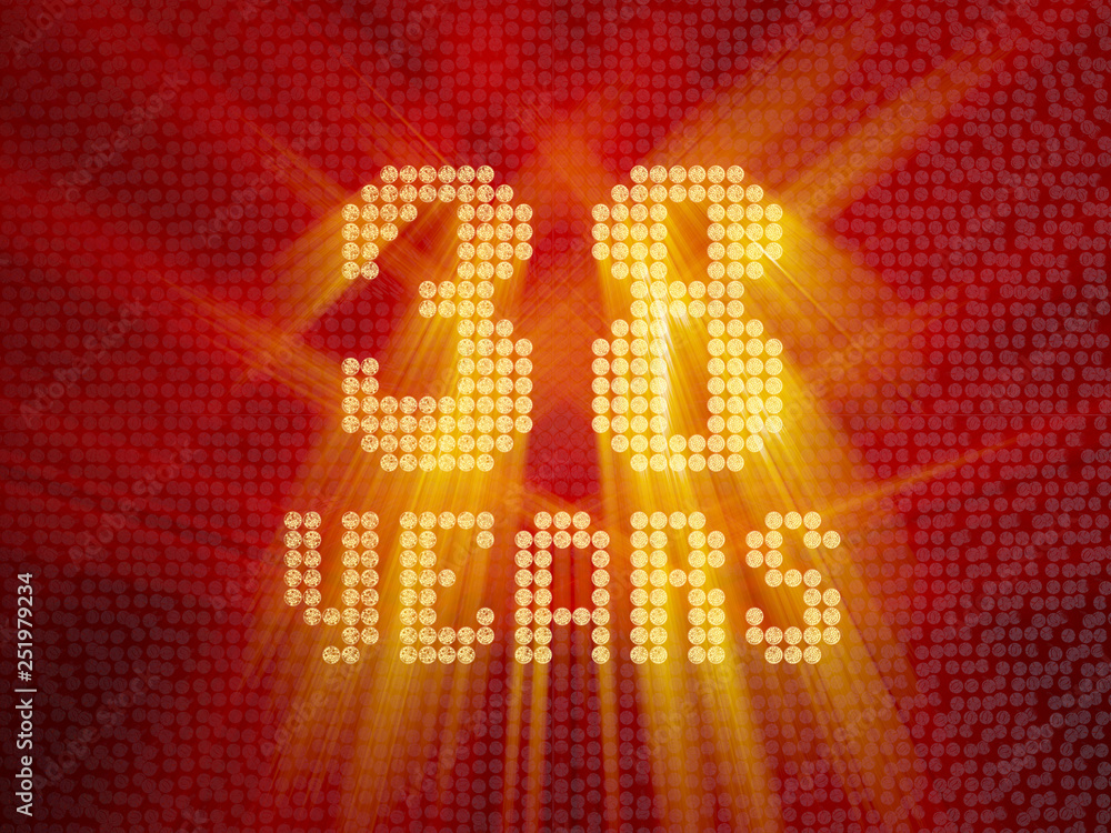 Golden number thirty-eight years. 3D render