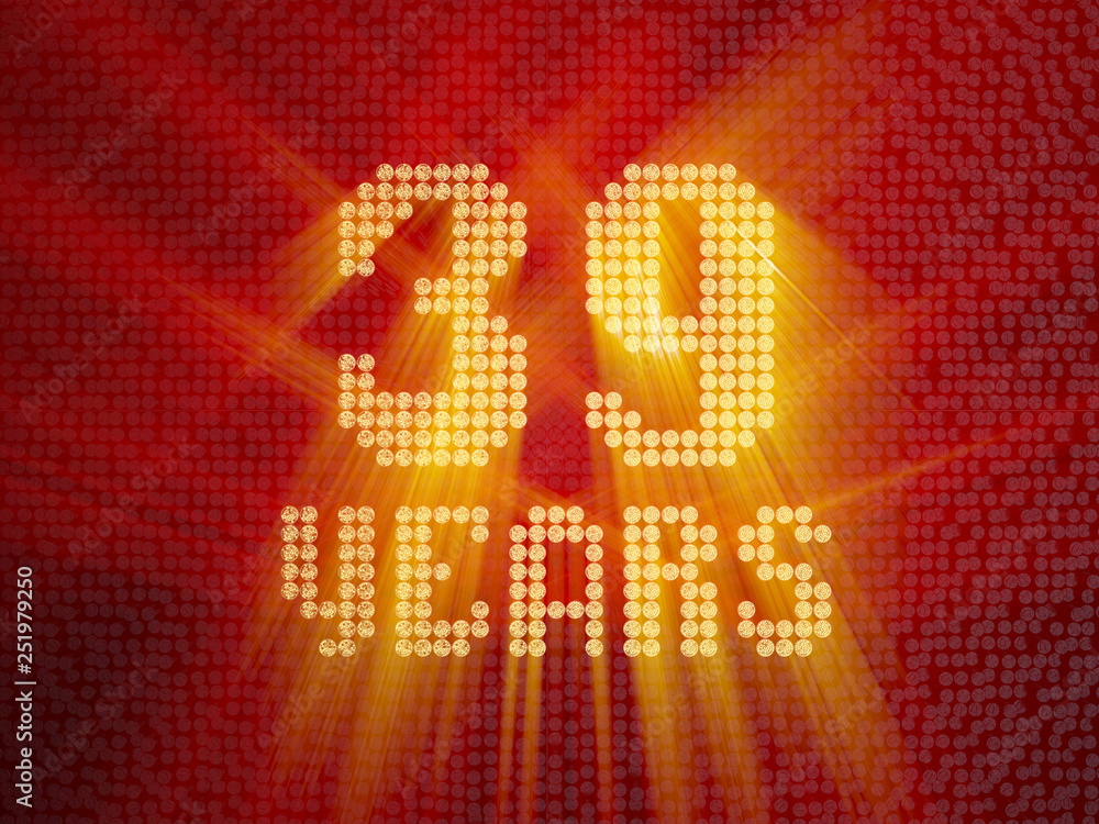 Golden number thirty-nine years. 3D render