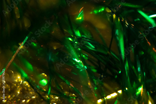 Green blurred holiday bokeh. Abstract Christmas background