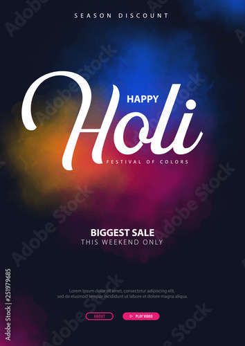 Happy Holi. Indian Festival of Colors. Vector Illustration.