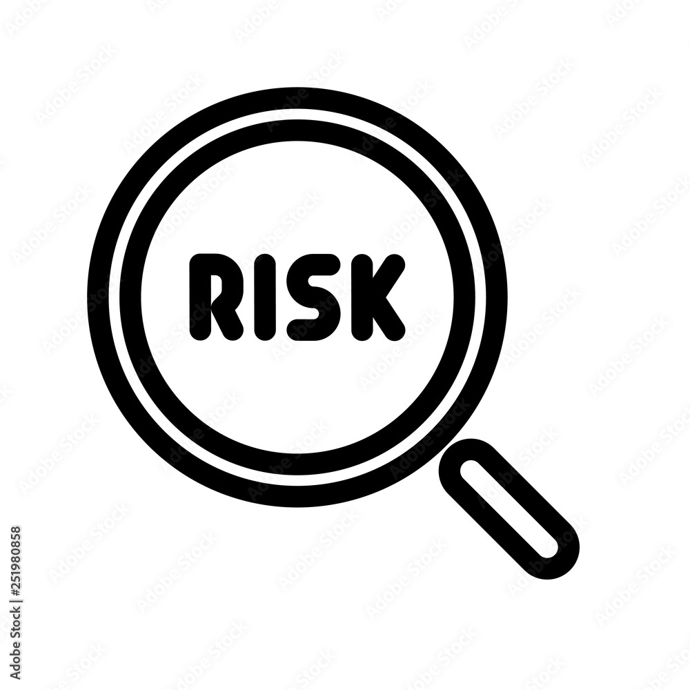 risk analysis icon, outline black style risk analysis icon, outline black style