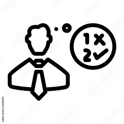 thinking strategy icon, outline black style