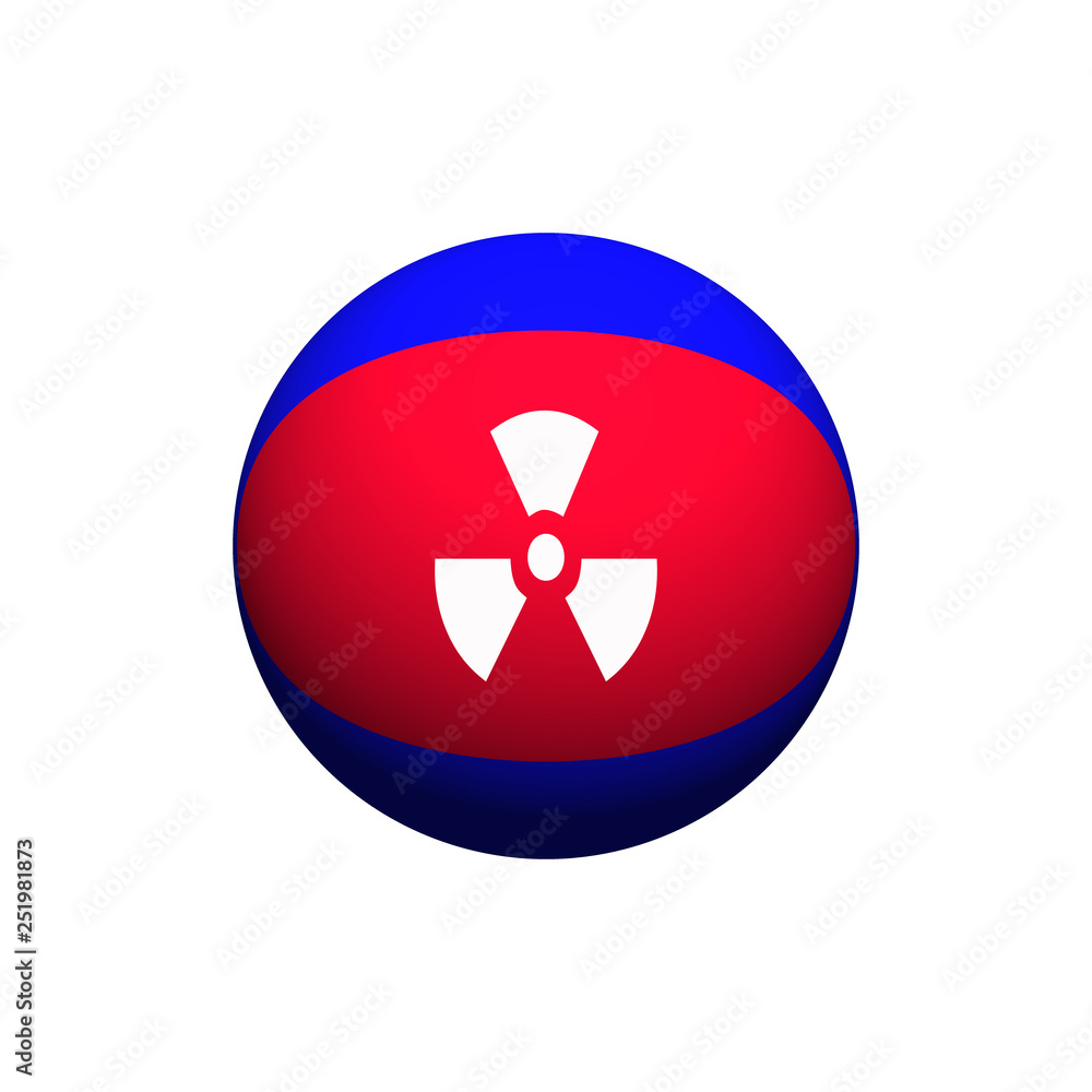 metallic glossy icon and nuclear power plant isolated on white background metallic glossy icon and nuclear power plant isolated on white background