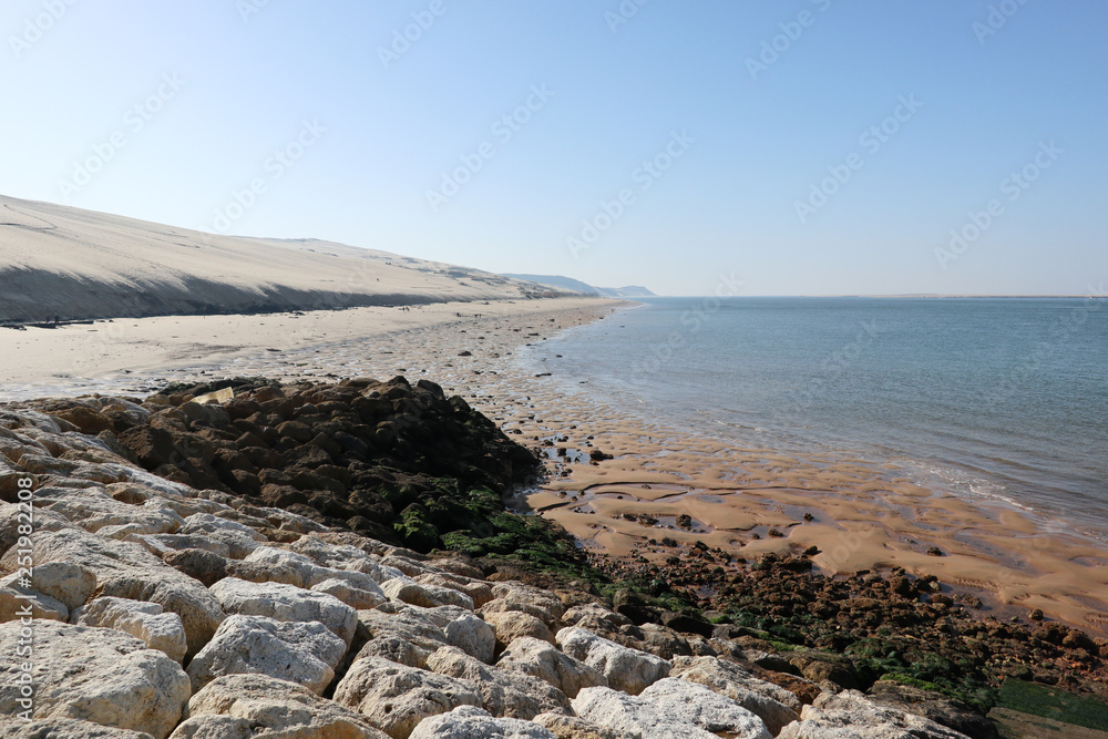Panorama Dune du pyla in pilat sea coast in arcachon bay in south west France