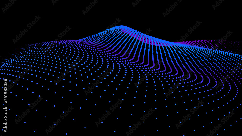 3d sea dots wave glowing stream background flow 3d sea dots wave glowing stream background flow
