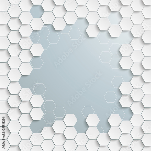 White Hexagon Structure Grey Centre Cover