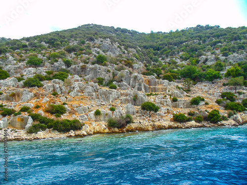 Ruins of the ancient city on the Kekova island, Turkey