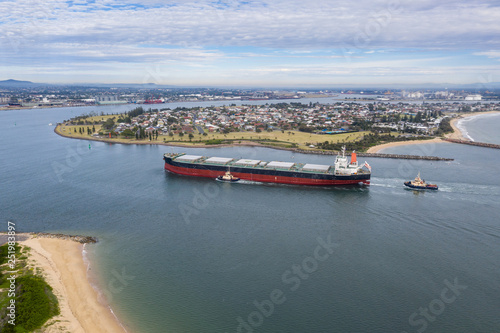 Coal Ship entering Newcastle Port - Newcastle NSW Australia