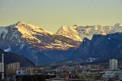 The City of Chur in the Alps of Switzerland at the border with Italy